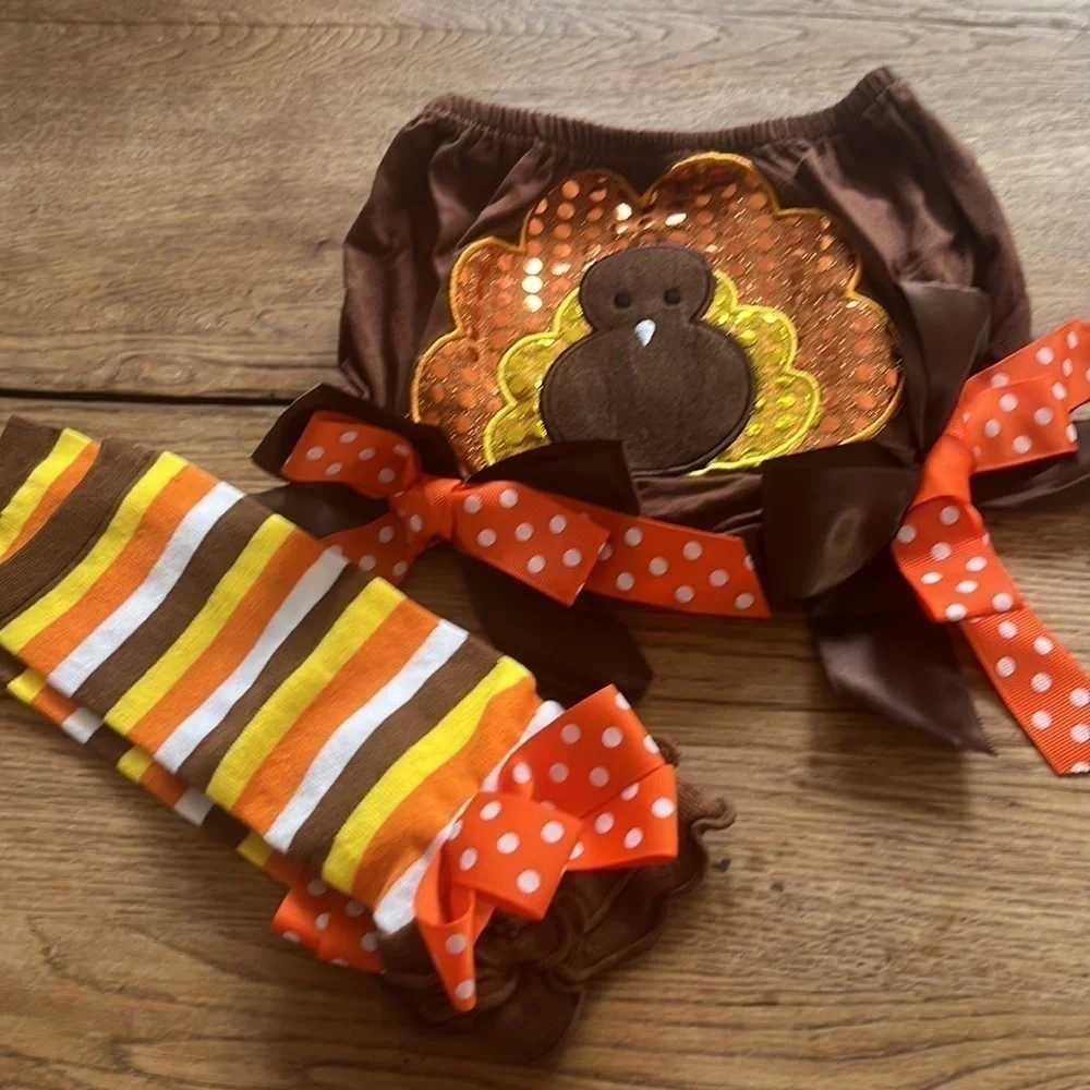 Thanksgiving Turkey Diaper Cover and leggings